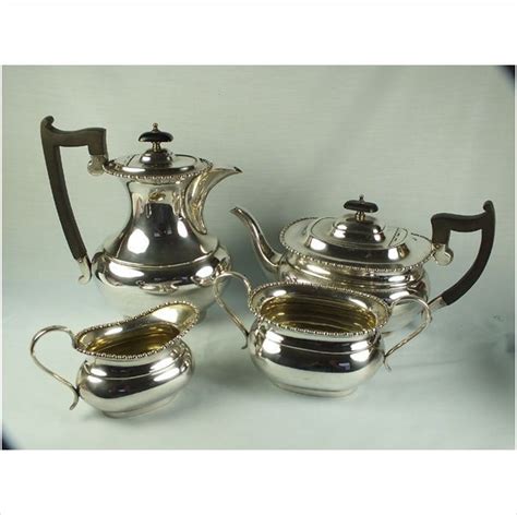 Antique 4 Piece Sheffield Silver Plated Tea Service On Ebid United