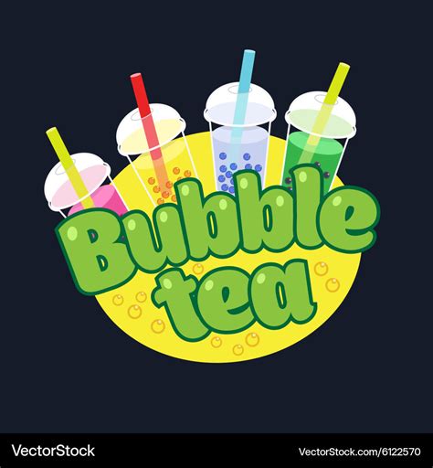 Bubble Tea Concept Logo Royalty Free Vector Image