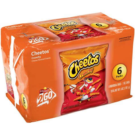 4 Pack Cheetos Crunchy Cheese Flavored Snacks 1 Oz Bags 6 Count