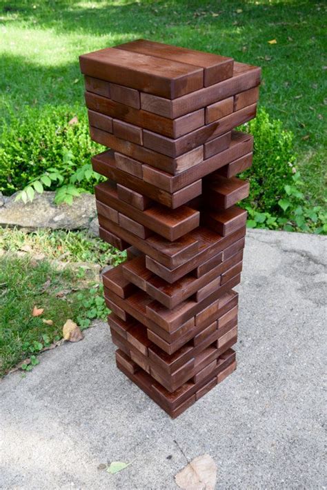 Make a giant jenga set. Giant Jenga Stained Set Backyard games by ...