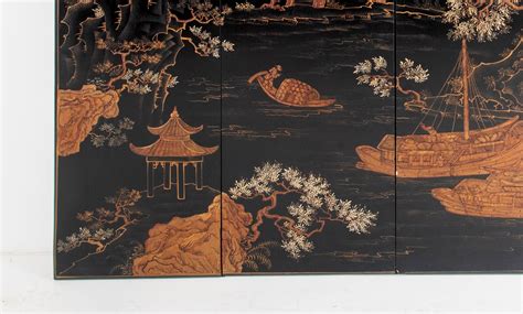 19th Century Wooden Chinese Wall Décor Oriental Chinoiserie Wall Art