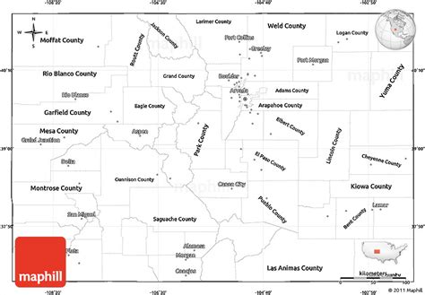 Blank Simple Map Of Colorado Cropped Outside
