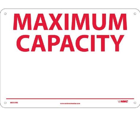 MAXIMUM CAPACITY SIGN - Mutual Screw & Supply
