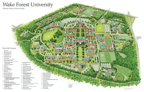 A Map Of The Wake Forest University Campus