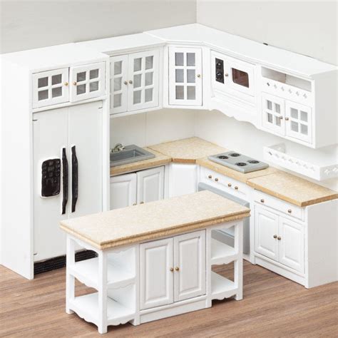 Dollhouse Miniature White Kitchen Appliances Set Kitchen Miniatures