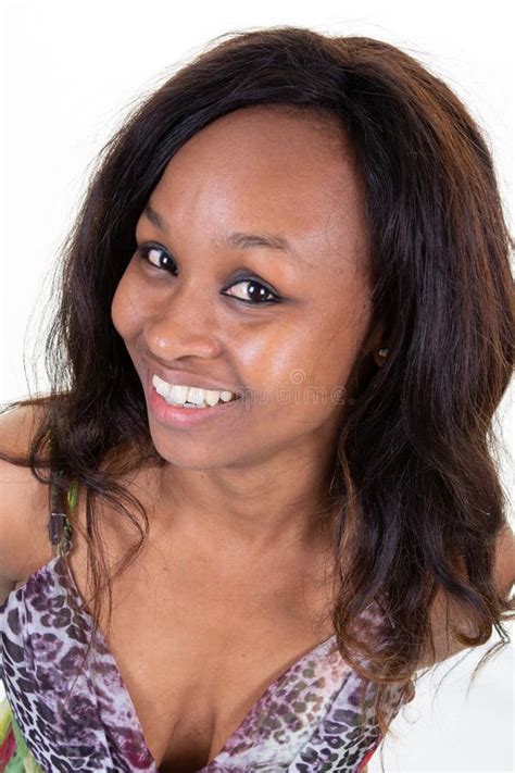 Young African American Black Woman Smile Happy Face Beauty Stock Photo