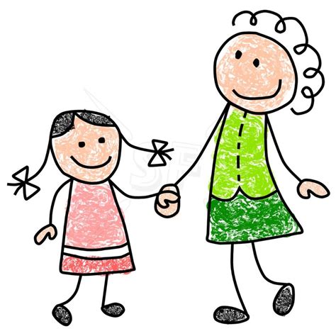 Clipart Of Mom And Daughter
