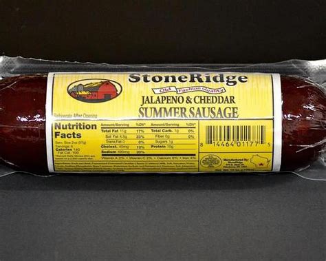 Stoneridge Jalapeno And Cheddar Summer Sausage 7 Oz