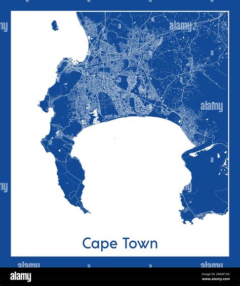 Cape Town South Africa Africa City Map Blue Print Vector Illustration