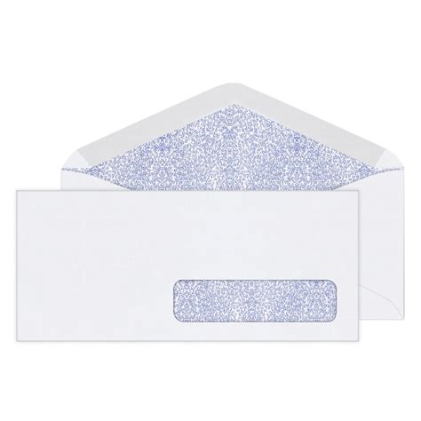10 Security Envelopes Right Window 4 18 X 9 12 Gummed Seal