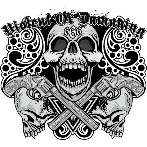 Gothic sign with skull, grunge vintage design t shirts 272906 Vector