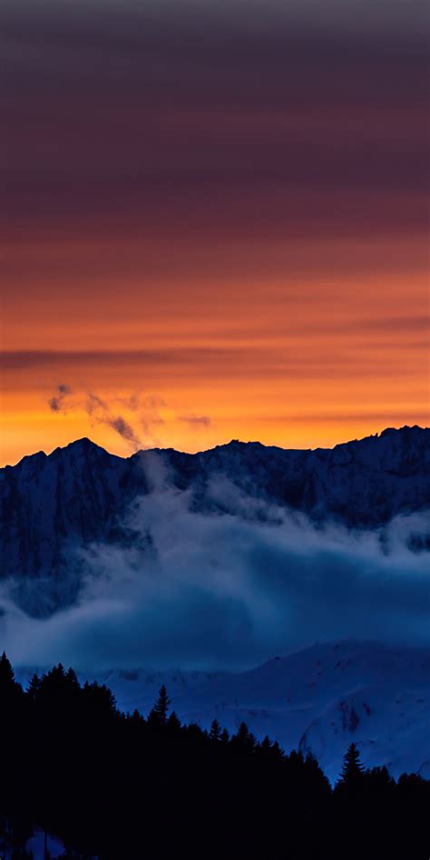 1080x2160 Swiss Sunset Mountains 5k One Plus 5thonor 7xhonor View 10