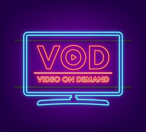 Premium Vector Vod Video On Demand Neon Icon Video Monetization