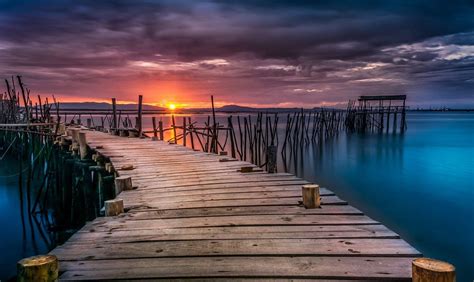 Pier Dock At Sunset Wallpapers Wallpaper Cave