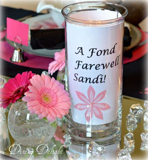 We chose a classic look with black, white, and red with damask pattern. Dining Delight: 50th Birthday & Farewell Dinner Party