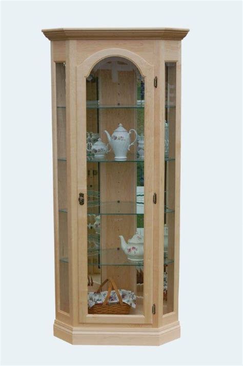 Solid Wood Corner Curio Cabinet From Dutchcrafters Amish Furniture