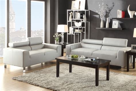 Below are 25 best pictures collection of light gray leather couch photo in high resolution. F7265 Sofa & Loveseat Set Light Grey Bonded Leather by Poundex