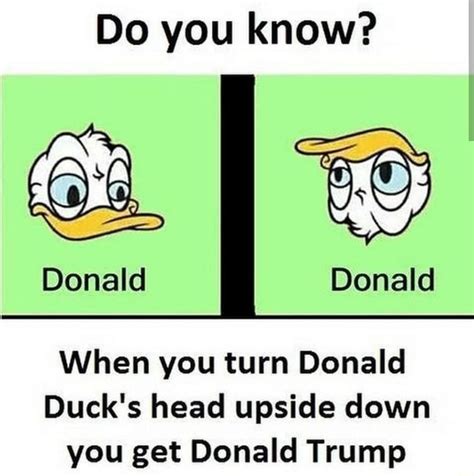 Do You Know When You Turn Donald Ducks Head Upside Down You Get