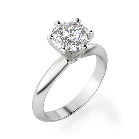 knife edge classic 6 prong round cut solitaire engagement ring