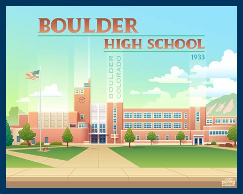Boulder High School Poster — Steve Lowtwait Art Artwork By Steve Lowtwait