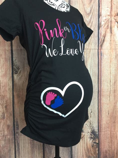 Pink Or Blue We Love You Maternity Gender Reveal Shirt Gender Etsy