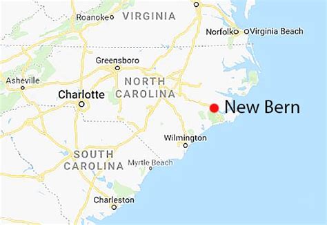 New Bern Nc Map Of North Carolina Elicia Maryellen