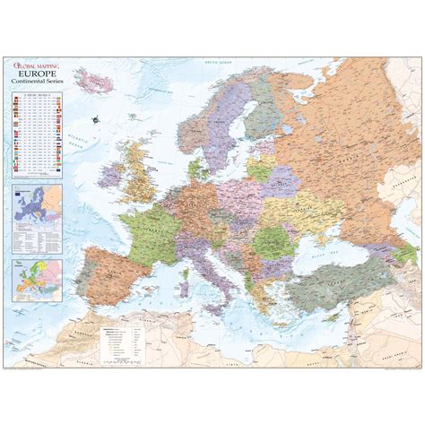 Europe Political Wall Map By Global Mapping The Map Shop