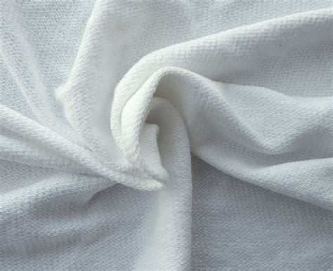 White Heavy Weight Cotton French Terry Fabric By The Yard And Wholesale