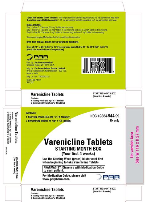 Varenicline Fda Prescribing Information Side Effects And Uses