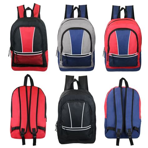 24 Bulk 17 Kids Sport Backpacks In 4 Assorted Colors At