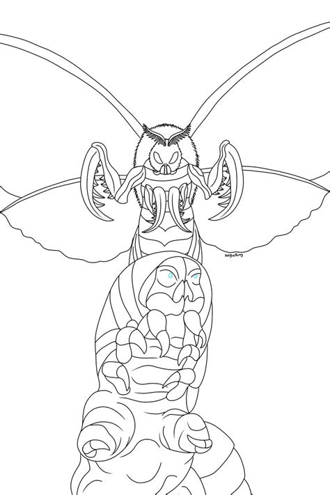 Mothra Coloring Pages Sketch Coloring Page