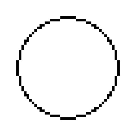 Círculo De Píxeles Borde Circular Pixelado 8 Bits Vector Vector Premium