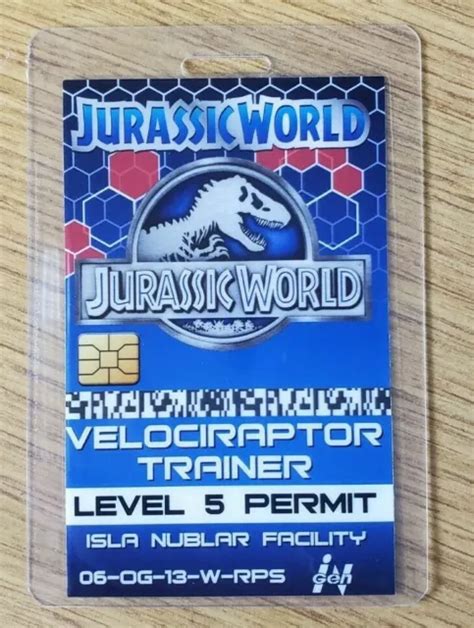 JURASSIC WORLD ID Badge Owen Grady Velociraptor Trainer Costume Prop