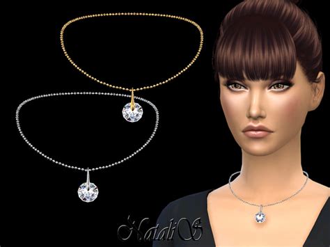 Round Crystal Pendant Necklace By Natalis At Tsr Sims 4 Updates