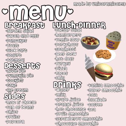 Look at this page for all the active and available bloxburg codes for 2021. *NEW* Welcome To Bloxburg Food Menu - Roblox