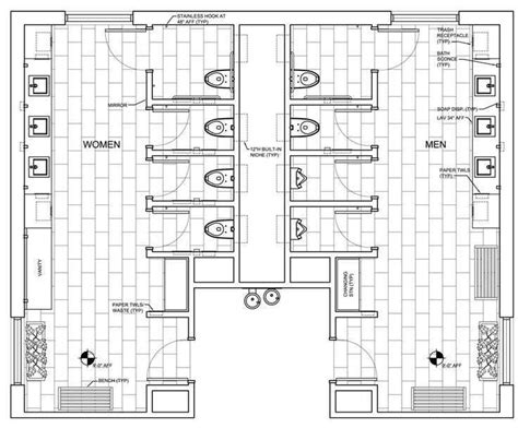 Commercial Ada Bathroom Floor Plans Public restroom design google | Bathroom floor plans, Public ...