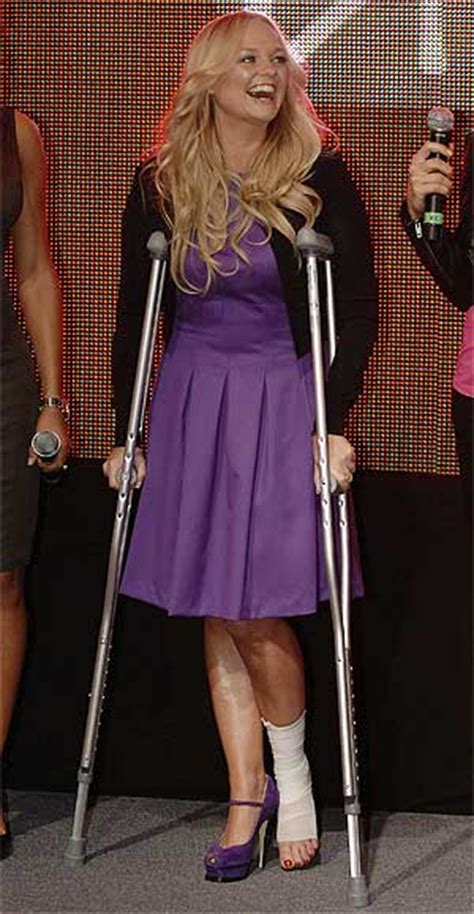 Baby Spice On Crutches After Fall Photo Nz