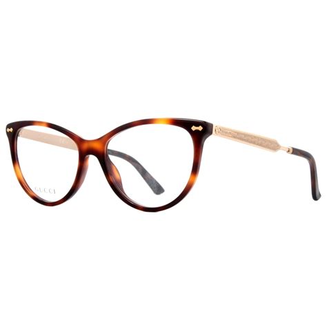 Gucci Gg 3818 Crx Dark Havana Browngold Womens Cat Eye Eyeglasses 53mm