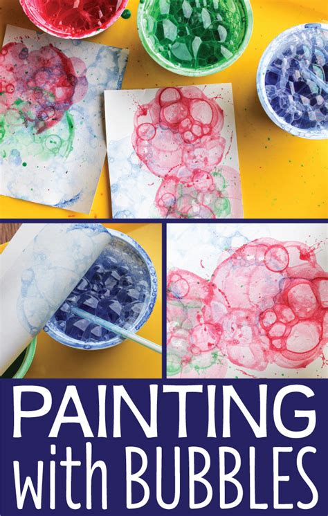 Art Activities for Kids Painting with Bubbles  Early Learning Ideas