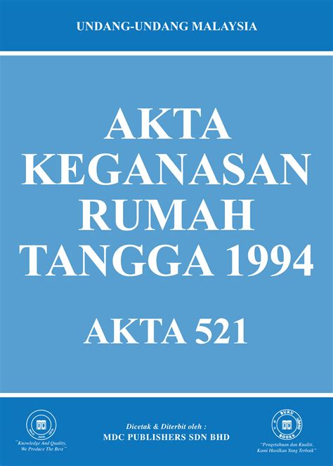 Jenayah keganasan yang dilakukan dalam rumahtangga kian meningkat dan kinimerupakan masalah sosial. Laws of Malaysia :: Akta Keganasan Rumah Tangga 1994