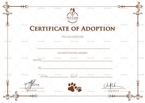 Certificate Of Adoption Template