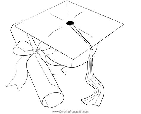 High School Graduation Degree Coloring Page For Kids Free Graduation