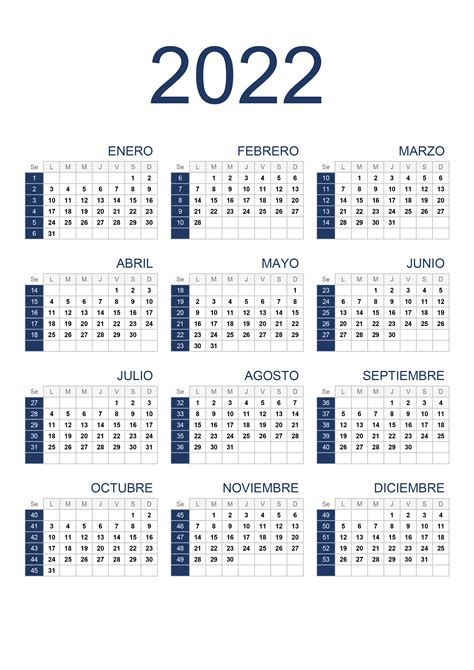 Modelo Calendario 2022 Para Imprimir Calendario En Blanco Calendario