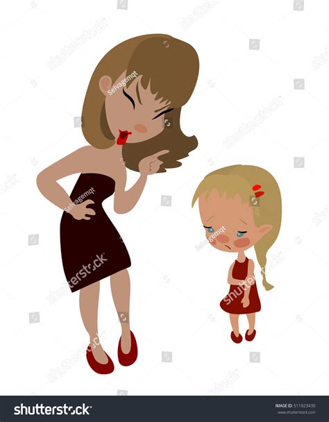 Mother Scolds Her Daughter Mother Angry Stock Vector Royalty Free