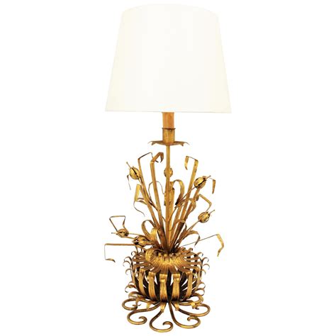 Coco Chanel Style Foliage Table Lamp In Gilt Iron At 1stdibs Chanel