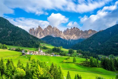 Santa Maddalena Dolomites Italy Landscape Stock Image Image Of