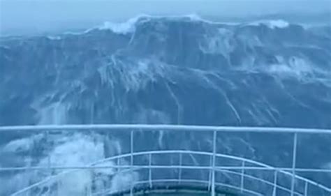 Viral Video Shows Cruise Ship Smashed By 100 Foot Wave In The North Sea