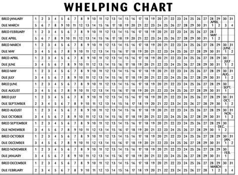 Free Printable Puppy Weight Puppy Whelping Chart Get Your Hands On