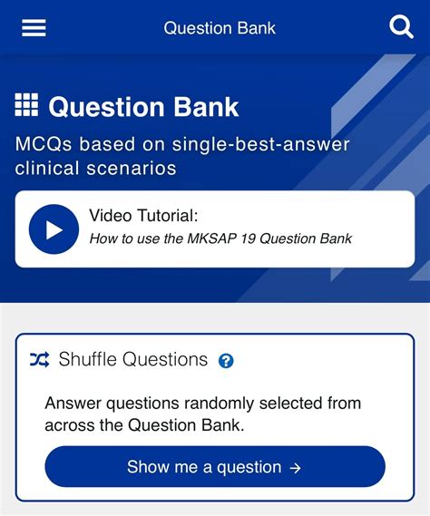 ACP MKSAP - New, highly-requested question shuffle...