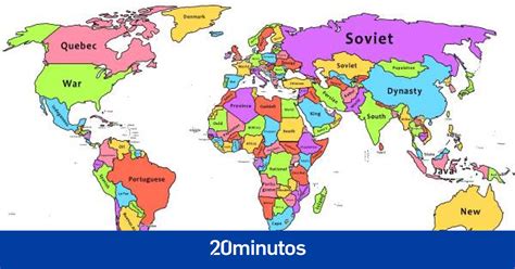 El Mapa Del Mundo Con La Palabra Más Común Por País En Su Artículo En